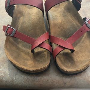 Red Birkenstock sandals -size 8